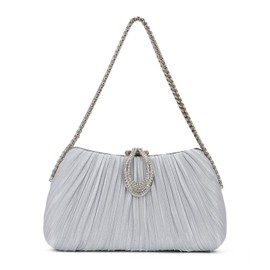 Jywmsc Clutch Taschen für Frauen Abend Clutch Tasche Satin plissiert Handtasche Crossbody Schultertasche für formale Hochzeit