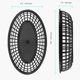 NINGWAAN 50 Pack 9 x 5.6 Inch Black Fast Food Baskets, Oval Reusable Plastic Fast Food Serving Baskets, Bread Basket for Fried Chicken, Hot Dogs, Bread, Burgers, Sandwiches