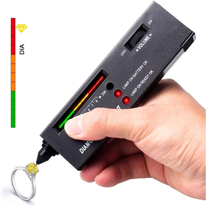 Diamond Tester,High Accuracy Diamond Tester Pen＋60X Mini LED Magnifying Jeweler