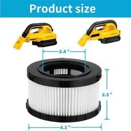 DC5151H (3-Pack) Replacement HEPA Filter for DEWALT DC5151H DC515 DCV517 Wet Dry Vacuum