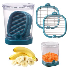 Cup Slicers for Fruits and Vegetables, Strawberry Cutter Slicer Cup Creative Strawberry Kitchen Gadget for Bananas, Cucumbers, Mushrooms with 1 Replacement Base