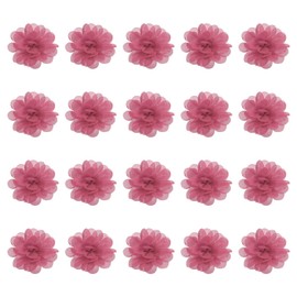 PATIKIL Chiffon Flowers, 20Pcs 2" Sewing Fabric Flower Appliques Embellishments for DIY Crafts Clothing Headbands Wedding Party Decoration, Pink