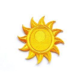 Tyga_Thai TH Delicate Cute Little Sun Sunshine Logo Cartoon DIY Logo Patches Sew Iron on Embroidered Applique Badge Sign Patch Clothing Costume, Yellow, Small