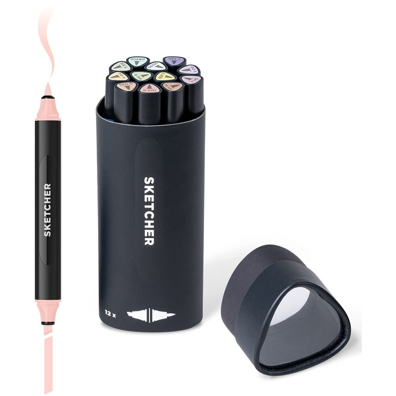 Molotow Sketcher Twin Marker Pastel Kit (Brush Tip & 3