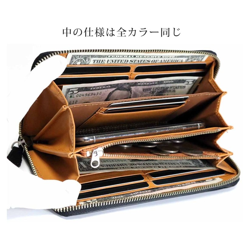 Berkut Tochigi Leather x Himeji Leather Long Wallet, Unisex, Round
