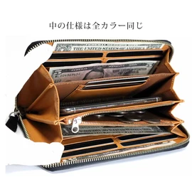 Berkut Tochigi Leather x Himeji Leather Long Wallet, Unisex, Round Zip, Luxury YKK Large Capacity, Camel