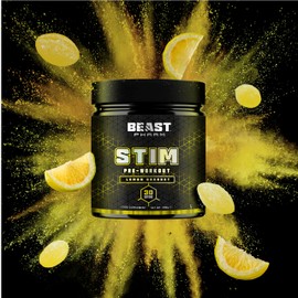 Beast Pharm | Pre Workout Powder | Eddie Hall's STIM | 390g / 30 Servings | Lemon Sherbet