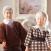 Set of 2 Dollhouse Miniature 1:12 Grandparent Dolls