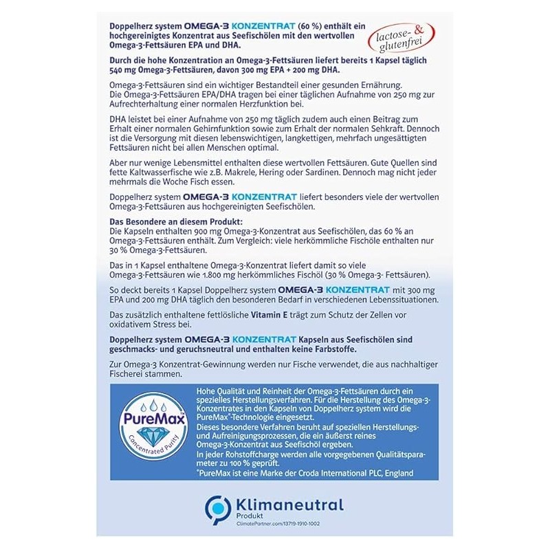Doppelherz System Omega-3 Concentrate - With 300 mg EPA and