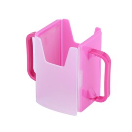 Adjustable Milk Holder with Handle Prevents Spills Easy to Use Reusable Durable 5 Sizes (Red)