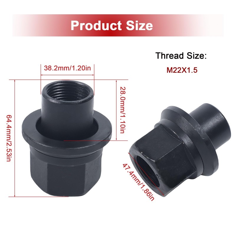 6 Pack Two-Piece 19mm Sleeve Wheel Lug Nuts Fit for