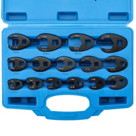 Acymner Crowfoot Flare Nut Wrench Set | 15PCS Metric Crows Foot Wrench Kit for 3/8in and 1/2in Drive Ratchet 8mm to 24mm
