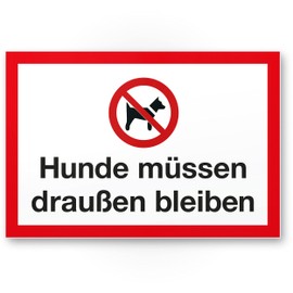 Komma Security Dogs must stay outside, dog sign, door sign, prohibition sign, dog prohibition sign, restaurants, shops, offices