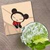 Unbranded Pucca Cartoon 4'' X 4'' Square Wooden Coaster