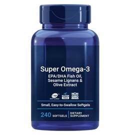 Super Omega-3 EPA/DHA Fish Oil, for General Wellness, Gluten-Free, Non-GMO, 240 Softgels
