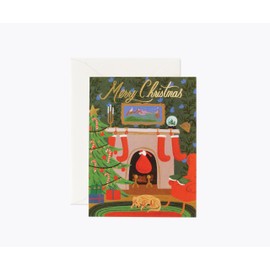 RIFLE PAPER CO. Holiday Card Boxed Set of 16 | Blank Interior Lets Your Thoughtful Handwritten Note Take Center Stage (Artisanally Crafted in the USA, 4.25" L x 5.5" W), Christmas Eve Scene