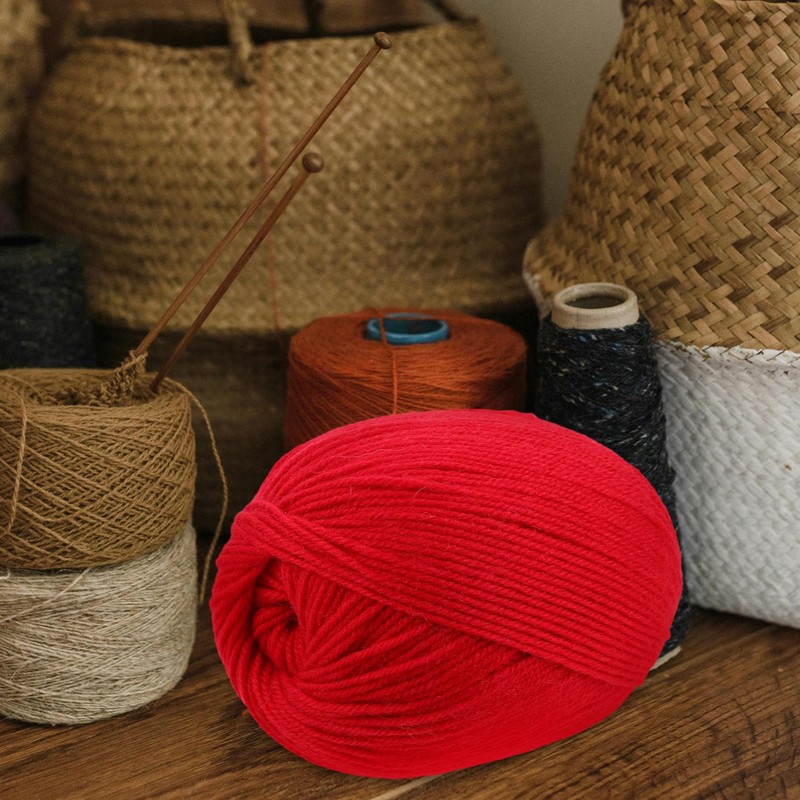 SEWACC Red Yarn for Hand Knitting and Crocheting Clothes Scarves