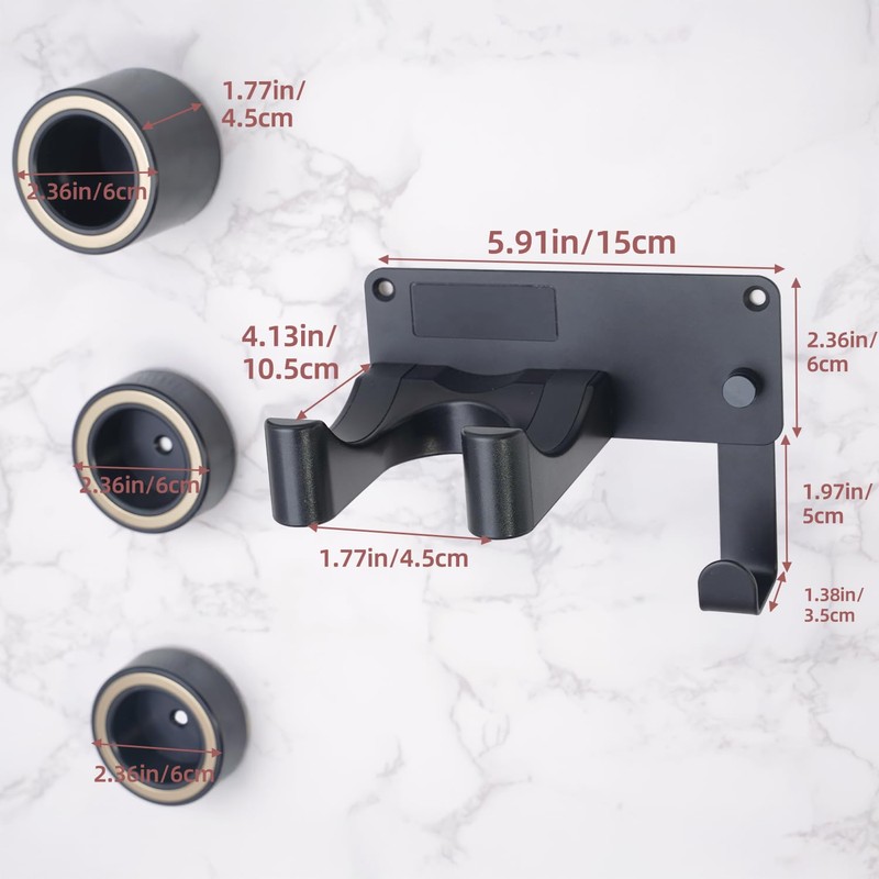 Hair Dryer Holder Wall Mounted, Blow Dryer Holder Aluminum, Hairdryer