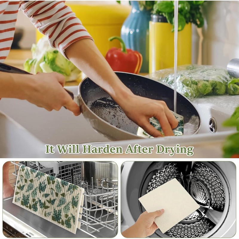 Uiopqrst Swedish Dishcloths, Reusable Kitchen Dish Towels, Absorbent Kitchen Dishcloths,