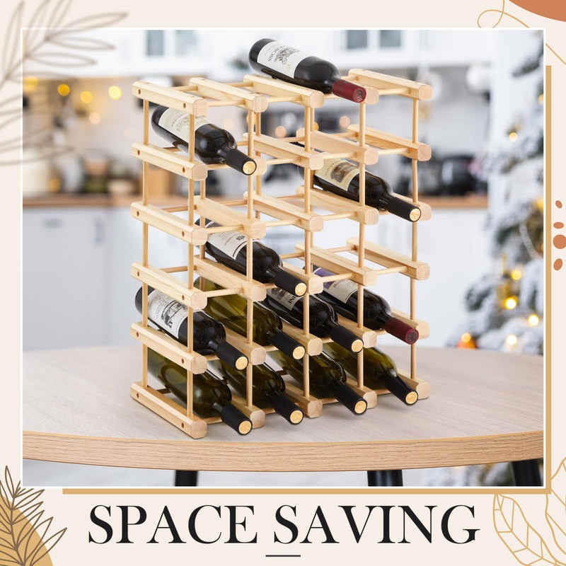 Juexica Wooden Wine Rack Stackable Modular Wine Storage for Inside