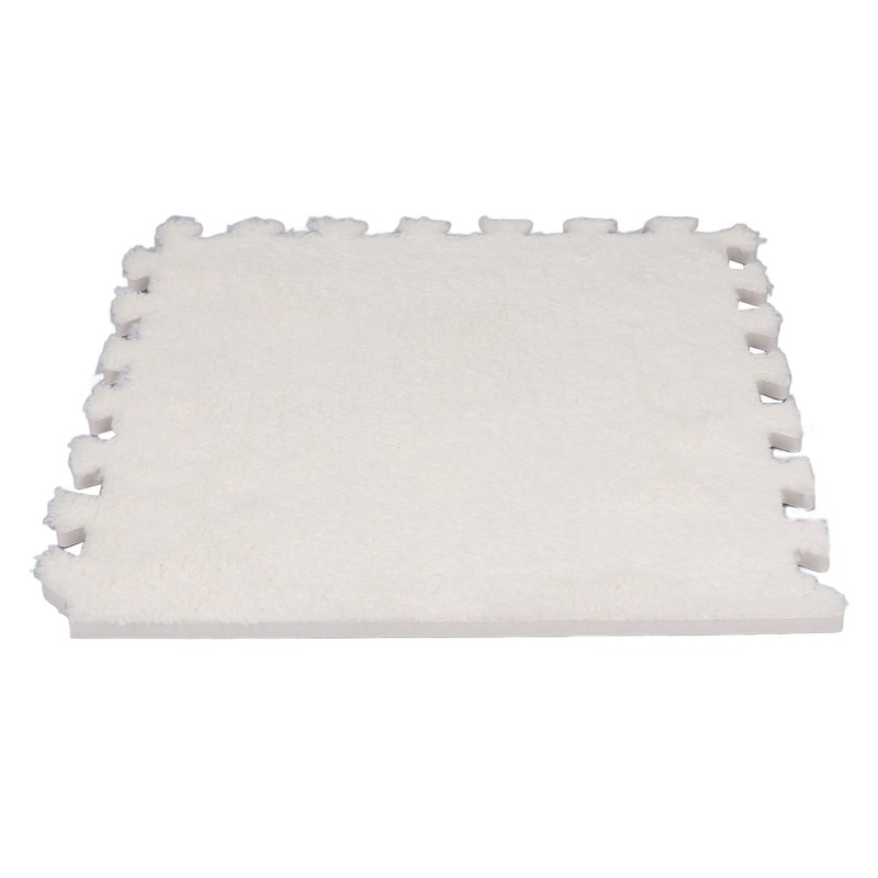 10pcs Plush Foam Floor Mat Thickened Cuttable Interlocking Carpet Tiles