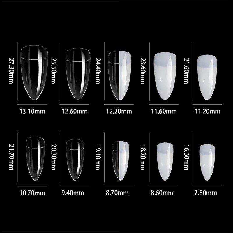 Acrylic Eagle Claw Nails 2 Boxes 200 Pcs White Transparent