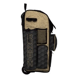 Boombah Rolling Superpack 2.0 3DHC Baseball/Softball Gear Bag - 23-1/2" x 13-1/2" x 9-1/2" - Black/Vegas Gold - Telescopic Handle - Holds 4 Bats - Wheeled Version
