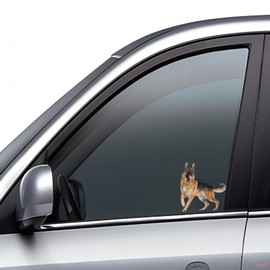 TIZIKJ Autoaufkleber 25Cm Deutscher Sch?ferhund Aufkleber German Shepherd Car Stickers Haustier Hund Zerrissenes Aufkleber Wasserfester Reflektierende Autoaufkleber Sto?stange Heckscheibe Dekor D2007#