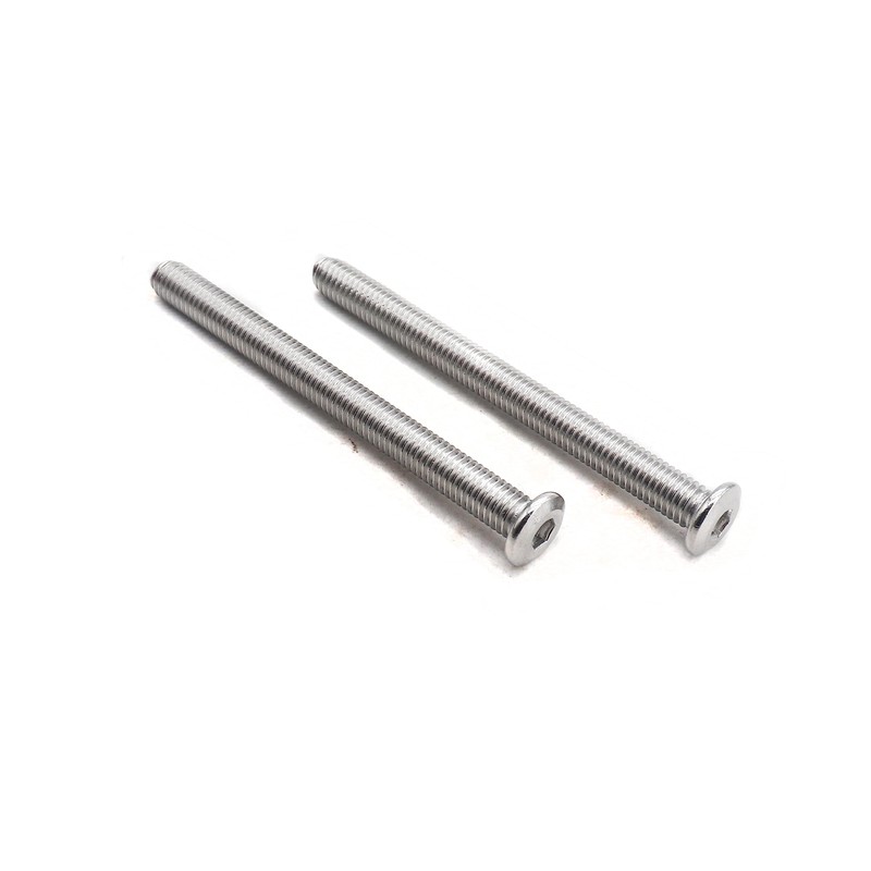 binifiMux - 6 tornillos de conexión para muebles, acero inoxidable