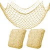 2 Pack Fish Net Decorations for Party,Natural Cotton Hawaiian Party