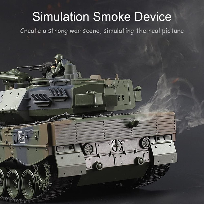 Fistone 1:18 RC Leopard Tank Toy for Kids, Sound Light