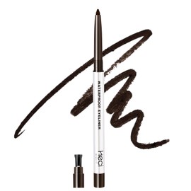 HECI BEAUTY Mechanical Gel Eyeliner Pencil with a High-Pigment, Waterproof & Smudge-resistant, Glide Tip Eye Makeup with Up to 24HR Wear, Waterline Eye Liner with Built-in Sharpener (Dark brown)