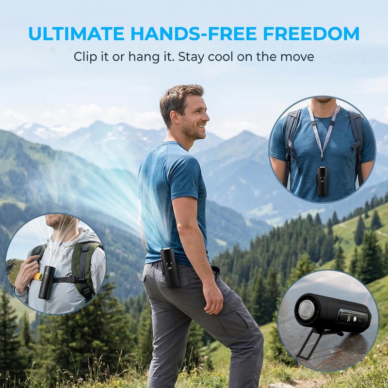 LUCYLANKER Ventilatore Portatile, 3-in-1 Ventilatore a Mano con Piastra Rinfrescante,