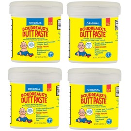 Boudreauxs Butt Paste Diaper Rash Ointment, KHeJwN, Original - Contains 16% Zinc Oxide - Pediatrician Recommended - Paraben and Preservative-Free - 4Pack (16 Ounce)