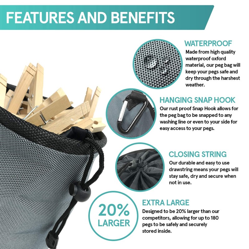 Smith’s® Premium Waterproof Peg Bag | Grey | 28 x