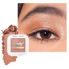Kaely Pressed Single Eyeshadow Makeup, Champagne Gold Sparkle Highly Pigmented Monochrome Eye Shadow Palette, Waterproof Neutral Powder Mini Eyeshadow, sombras para ojos, Lightweight Blendable, 01