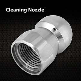 Regun Pipe Cleaning Nozzle, 3/8 Inch Stainless Steel Pressure Cleaning Machine, Pipe Cleaning Nozzle for Drilling Sewage Pipes, Pipe Cleaning Hose