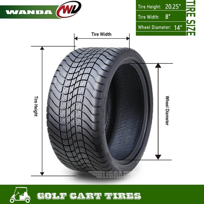 WANDA 215/35-14 Golf Cart ATV Tires 4 Ply 215/35x14 14009