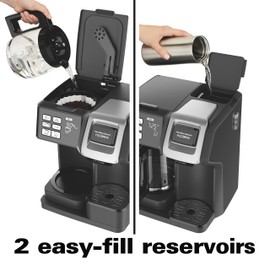 Hamilton Beach 49976 FlexBrew Trio 2-Way Single Serve Coffee Maker & Full 12c Pot, Compatible with K-Cup Pods or Grounds, Combo, Black