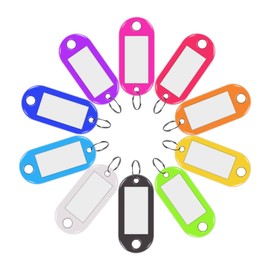 OPIEHNIY Pack of 60 Key Chains Writeable Key Tags Suitcase Tags Luggage Tags 10 Types Different Colours
