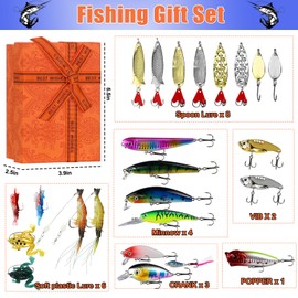 Gifts for Teen Boys, Christmas Teenage Boy Gifts for 10 11 12 13 14 15 16 17 18 Years Old, Tween Boys Toy Gift Ideas, Son Brother Boyfriend Birthday Gifts, 24 PC Fishing Lure Accessories