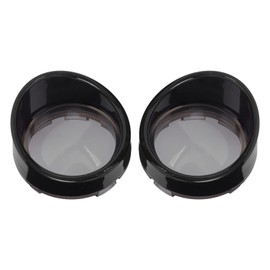 HDBUBALUS Visor Style Turn Signals Light Covers Indicators Lens Fit for Harley Touring FLHX Sportster Softail Dyna Gloss Black