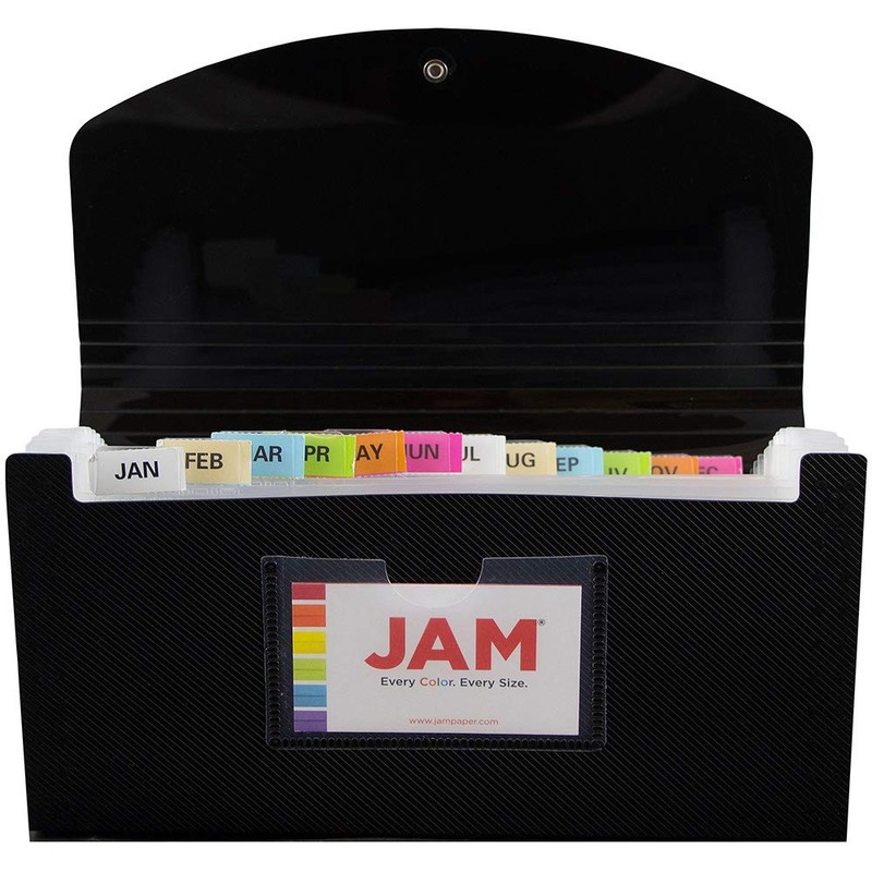 JAM PAPER Accordion Folders - 13 Pocket Plastic Expanding File