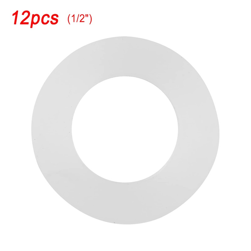 Silicone Flat Gasket White Sealing Washers for Bellows Hoses 12pcs