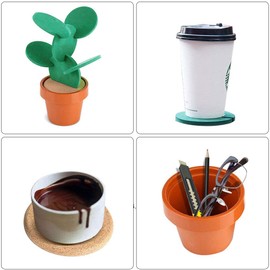 Coasters Cactus Decor Novelty Coasters for Drinks Set of 6,Cool Cactus Coasters Gifts for Bar Home Decor (Green EVA)