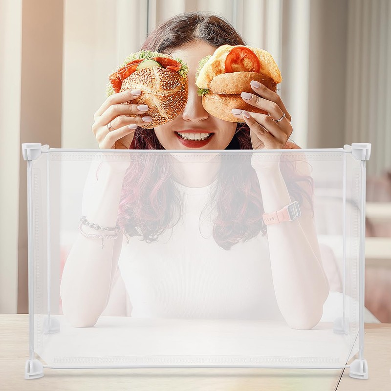 3pcs Transparent Sneeze Guard Partition Board Portable Divider Screen for