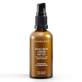 JUNGLÜCK Hyaluronic Cream Medium - Well Aging Moisturising Cream High Dose with Hyaluronic Acid | Day & Night Cream with Organic Aloe Vera and Organic Argan Oil - Reduces Dryness Wrinkles