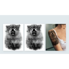 2 Sheets Temporary Wolf Tattoo Forest Tattoo Animal Tattoo Arm Tattoo LC651x2