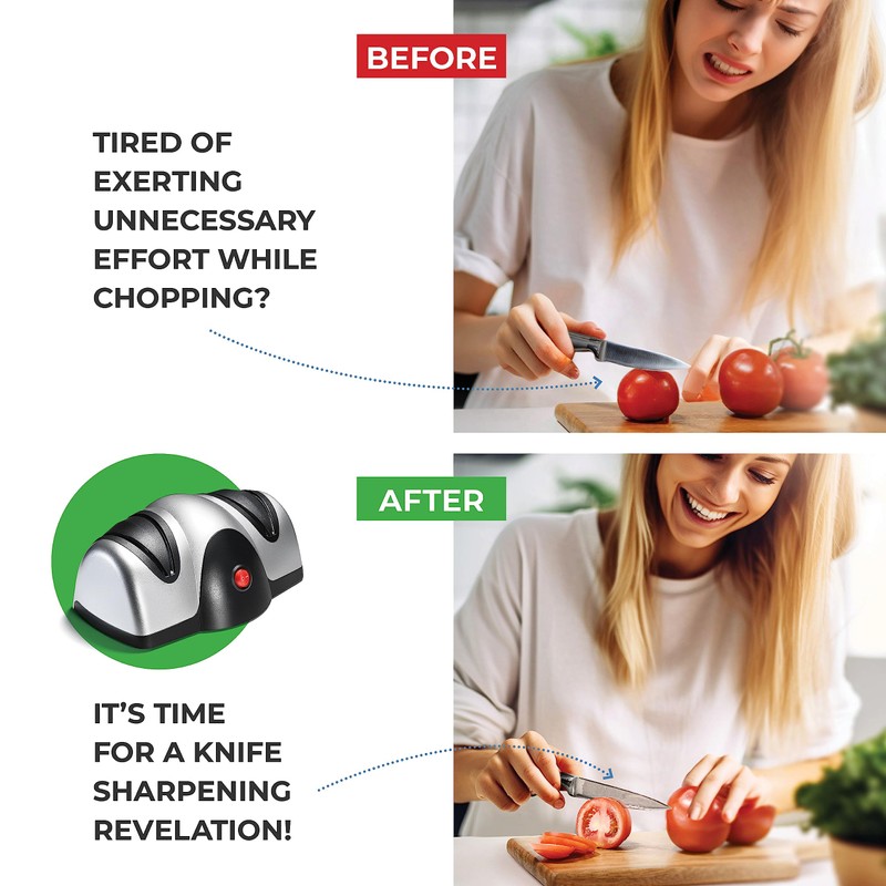 Sagler Electric Kitchen Knife Sharpener - 2 Stage Knife Sharpener