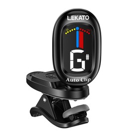 Guitar Tuner, LEKATO Chromatic Clip-On Tuner with LCD Colour Display for Bass, Ukulele, Violin, Banjo, Mandolin